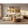 Image de Canapé d'angle gauche convertible en velours côtelé beige AMELIA