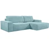 Image de Canapé d'angle droit convertible en velours côtelé bleu turquoise AMELIA