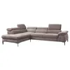 Image de Grand canapé dangle gauche convertible en velours taupe SEPINA