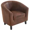 Image de Fauteuil cabriolet en microfibre vieillie marron CRISTOBAL II