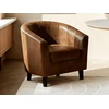 Image de Fauteuil cabriolet en microfibre vieillie marron CRISTOBAL II
