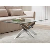Image de Table basse en verre trempé et métal chromé - Transparent - COSIMA