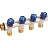 Image de Collecteur 4 sorties - MF 3/4 - Avec vanne bleu M 1/2 - PB tub
