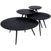Image de Lot de 4 tables basses rondes en teck recyclé et métal noir