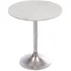 Image de Table dappoint ronde 46x46x50 cm en marbre blanc et aluminium