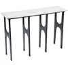 Image de Console - Marque Non Spécifiée - 120x35x80 cm - Marbre Blanc - Aluminium Argenté - Design Contemporain