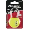 Image de Cadenas à combinaison programmable avec porte-adresse - MASTER LOCK - 42 mm - Corps ABS et câble acier - couleur aléatoire