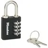 Image de MASTER LOCK Cadenas en aluminium 4 chiffres - Avec clés de secours - 40mm - Noir