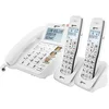 Image de Téléphone Fixe Senior Amplifié Avec 2 Combinés Sans Fil Répondeur Blanc Geemarc