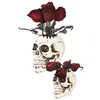Image de Automate Halloween - PTIT CLOWN - Crâne avec Roses - Animé Sonore Lumineux - 30 cm