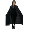 Image de P'tit Clown - 16211 - Cape Femme Tissu Effet Velours - Noir - 1,40 M + Capuche - Pour Déguisement Halloween - Taille 140