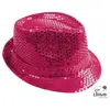 Image de Chapeau À Paillettes - Rose - Borsalino - Déguisement - Disco - Année 80 - Taille Unique