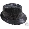 Image de Chapeau À Paillettes - Noir - Borsalino - Déguisement - Disco - Année 80 - Taille Unique