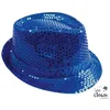 Image de Chapeau Borsalino en tissu sequins pour adulte - Bleu - PTIT CLOWN