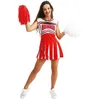 Image de P'tit Clown - P'tit Clown - 21101 - Déguisement Pompom Girl Adulte - Costume Cheerleader Femme - Robe Cheerleading - Taille L/xl