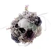 Image de Crâne fleuri à poser - PTIT CLOWN - 22209 - Décoration de fête - 24x20x15 cm - Beige