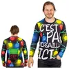 Image de T-shirt adulte manches longues - Lumières Versailles - Noir - Motif guirlande multicolore - Cest pas Versailles ici !