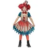 Image de Déguisement robe clown vintage fille 7-9 ans rouge avec mini chapeau et noeud papillon