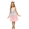 Image de P'tit Clown - P'tit Clown - Déguisement Licorne Fille - Robe, Serre-tête - Costume Princesse Enfant - Taille 5-6 Ans