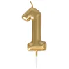 Image de Bougie anniversaire - PTIT CLOWN - Chiffre 1 - Doré - 9 x 5 cm - Décoration de fête