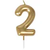 Image de Bougie anniversaire - PTIT CLOWN - Chiffre 2 - Doré - 9 x 5 cm - Décoration de fête
