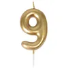 Image de Bougie anniversaire - PTIT CLOWN - Chiffre 9 - Coloris or - 9 x 5 cm