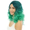 Image de Perruque - PTIT CLOWN - Tie and Dye Verte - Mi-longue Bouclée - Coiffable - Tendance
