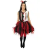 Image de Déguisement femme - PTIT CLOWN - Arlequin avec Froufrou - Robe+serre-tête - Polyester léger - Confortable