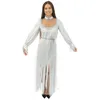 Image de P'tit Clown - Déguisement Dame Blanche - Ceinture, Robe - Costume Halloween Adulte, Fête Costumée, Soirée Déguisée - Taille L-xl