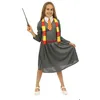 Image de Déguisement Apprentie Sorcière Fille PtitClown - Robe grise cravate & écharpe rouge/jaune (3+ ans)