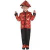 Image de Costume enfant garçon - PTIT CLOWN - Chinois - Rouge/Noir/Doré - 5-6 ans - Pantalon veste chapeau