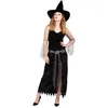 Image de P'tit Clown - Re55019 - Déguisement Adulte Sorcière Noire Longue - Taille L/xl