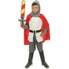 Image de P'tit Clown - Déguisement Chevalier Enfant - Costume Médiéval - Haut, Cagoule, Cape, Pantalon, Ceinture, Cache - Taille 7-9 Ans