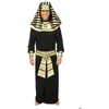 Image de Déguisement Pharaon Adulte - PTIT CLOWN - Toutankhamon Homme - Noir - Tissu lamé doré/noir - Tunique surcol ceinture coiffe