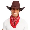 Image de Chapeau cow boy imitation nubuck marron fonce