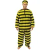 Image de P'tit Clown - P'tit Clown - 86511 - Déguisement Prisonnier Noir Et Jaune - Costume Pour Adulte - Taille S/m
