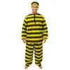 Image de Déguisement - PTIT CLOWN - Prisonnier Jaune & Noir - Adulte - Mixte - Pantalon tunique et chapeau