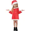 Image de P'tit Clown - Costume Mère Noël Enfant - Fille - Robe Mere Noel, Bonnet - Christmas Dress - Miss Santa - Taille 1-2 Ans