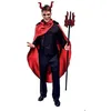 Image de Déguisement diable adulte - PTIT CLOWN - Diable Terrifiant Homme - Cape & serre-tête cornes - Haut troué - Rouge
