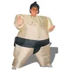 Image de Déguisement Sumo adulte gonflable unisexe - Costume peluche 100% Polyester - Beige et Noir