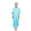 Image de Poncho - PtitClown - Licorne - Adulte - Bleu Clair - Taille Unique