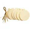 Image de Boules De Noël En Bois Plates À Suspendre 6 Cm
