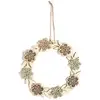 Image de Décor À Suspendre En Bois 22 X 22 Cm - Couronne De Fleurs