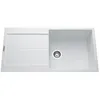 Image de EWI Evier cuisine à encastrer 1 grand bac + 1 égouttoir Tamaris - Granit - 100 x 50 cm - Blanc
