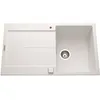 Image de EWI Evier cuisine à encastrer 1 bac + 1 égouttoir Tamaris - Granit - 86 x 50 cm - Blanc