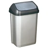 Image de Poubelle Couvercle Basculant 25 L Gris Clair/gris Foncé 33x25,5x43,5 Cm Aluminium Et Plastiq