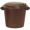 Image de Poubelle dimmeuble avec couvercle et crochet - 50 L - noir