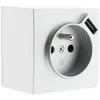 Image de Prise saillie 2P+T + USB 24A - gris - Zenitech