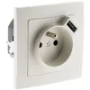 Image de Prise 2P+T 16A encastrable + USB 21A - blanc - Zenitech