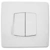 Image de Interrupteur double va et vient vis + griffes Diwone Blanc